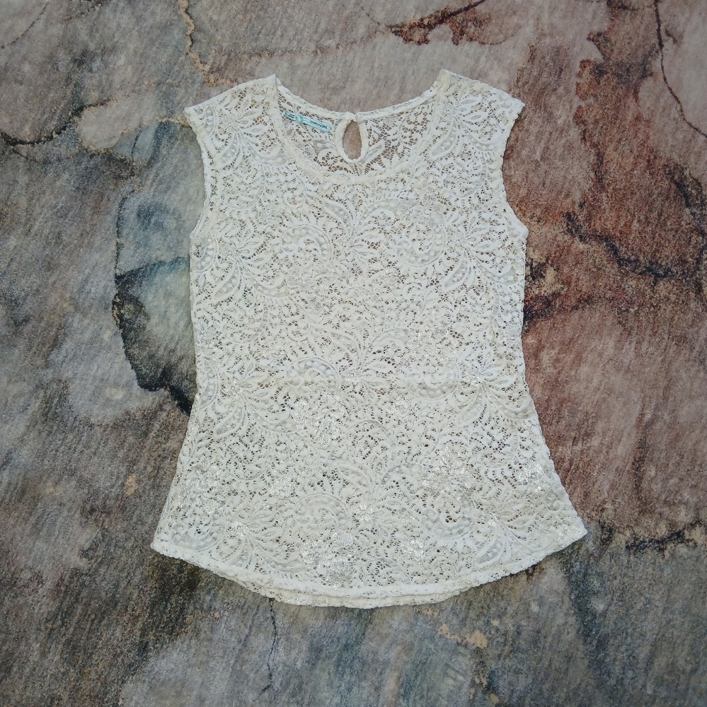 Maurices Cream Lace Sleeveless Top